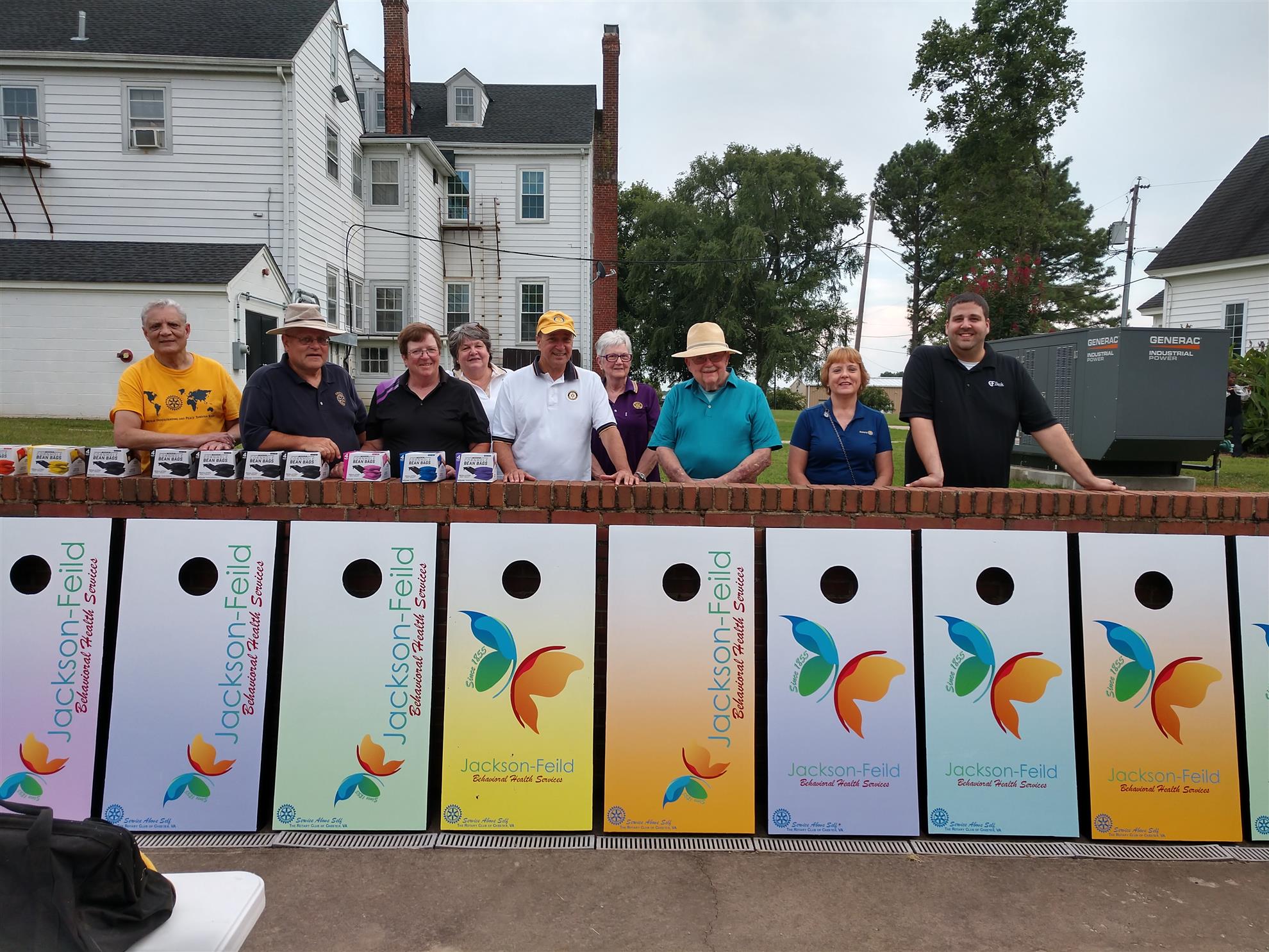 Chester Rotary Builds Cornhole Boards for Jackson Feild Youth Rotary